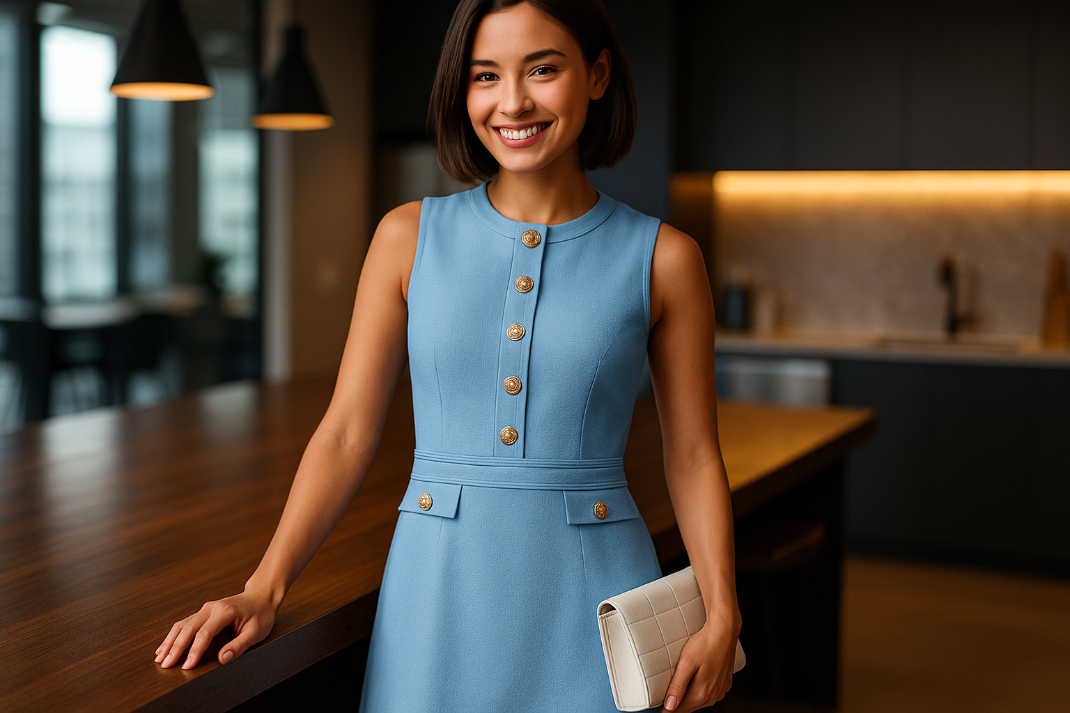 Slate Chic: The Perfect Pastel Dress for Gen Alpha’s Power Moves