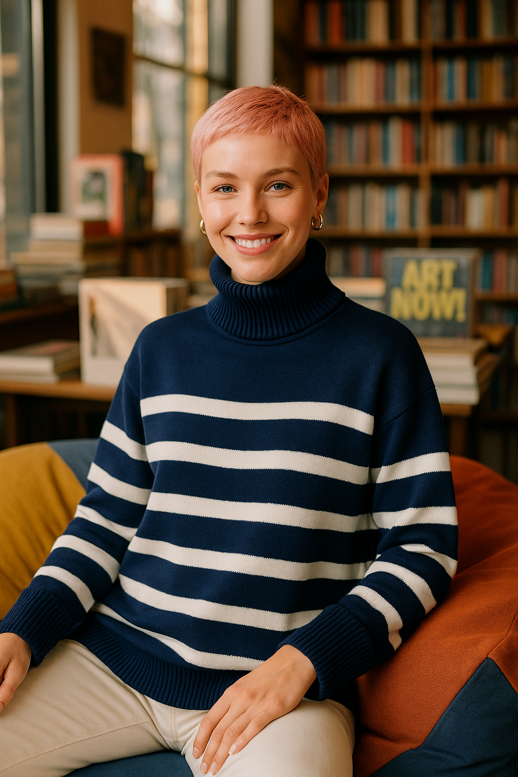 Striped Turtleneck Sweater