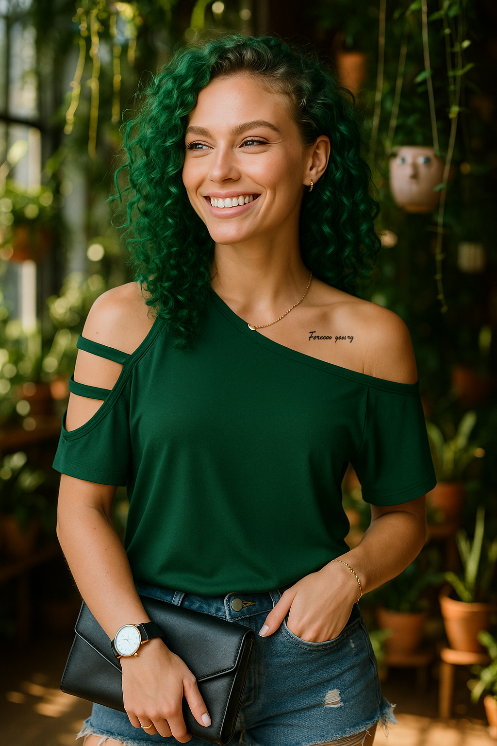 Women's Asymmetrical Off-the-Shoulder Top